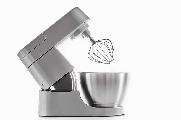 istock Kitchen electric mixer on white background, Food processor closeup 1414924132