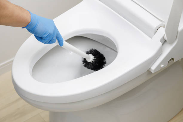 istock Cleaning the toilet with a brush 1414925841