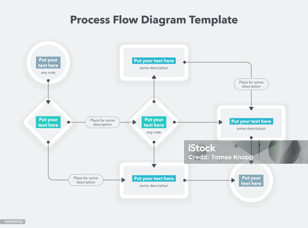Modern Looking Template For Process Flow Diagram向量圖形及更多終點圖片 - 終點, 信息圖形 ...