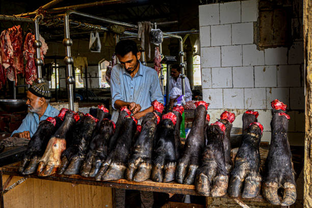 Meat seller,karachi,empress market,pakistan,august 28 2022