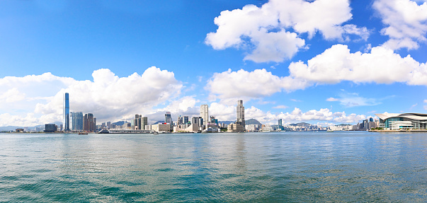 Panoramic view of Tsim Sha Tsui and Victoria Harbour, hong kong