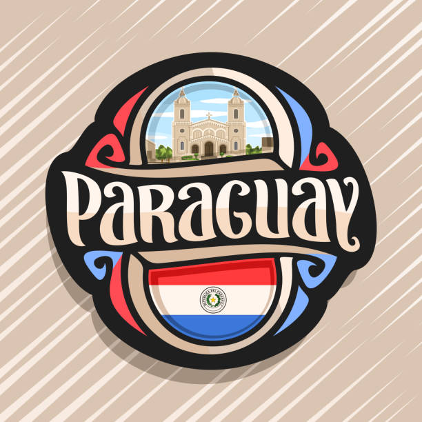 illustrazioni stock, clip art, cartoni animati e icone di tendenza di logo vettoriale per paraguay - seville spanish culture spain town square