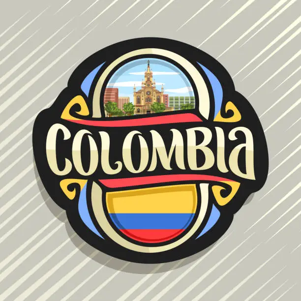 Vector illustration of Vector logo for Colombia