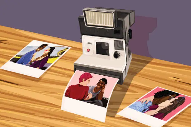 Vector illustration of Polaroid memories