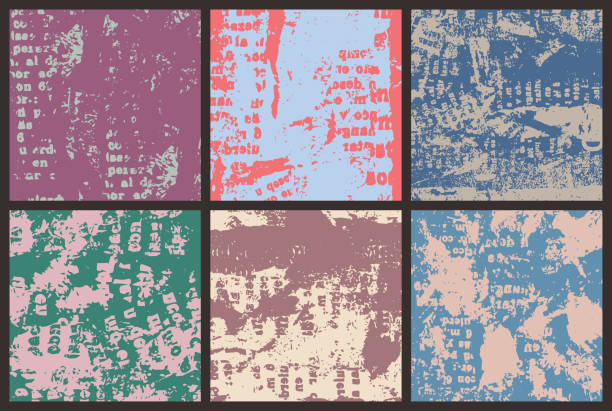 istock Set of mix-media texture backgrounds - color- v2 1414934135