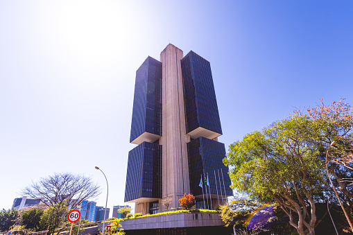 Central Bank of Brazil building in the city of Brasilia, federal capital. Brasília - Federal District - Brazil. August, 14, 2022.