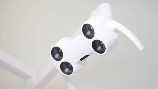 istock Black and white modern lamp in dental office 1414942481