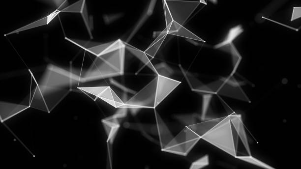 istock Business futuristic backdrop. Network connection structure cyberspace with moving particles. Abstract cyber security background. 3D rendering. 1414943245
