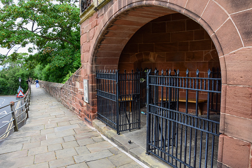 Chester, UK: Jul 3, 2022: Pemberton's Parlour is a semi circular structure on the northern section of Chester City Walls. It was formerly known as the Goblin Tower.