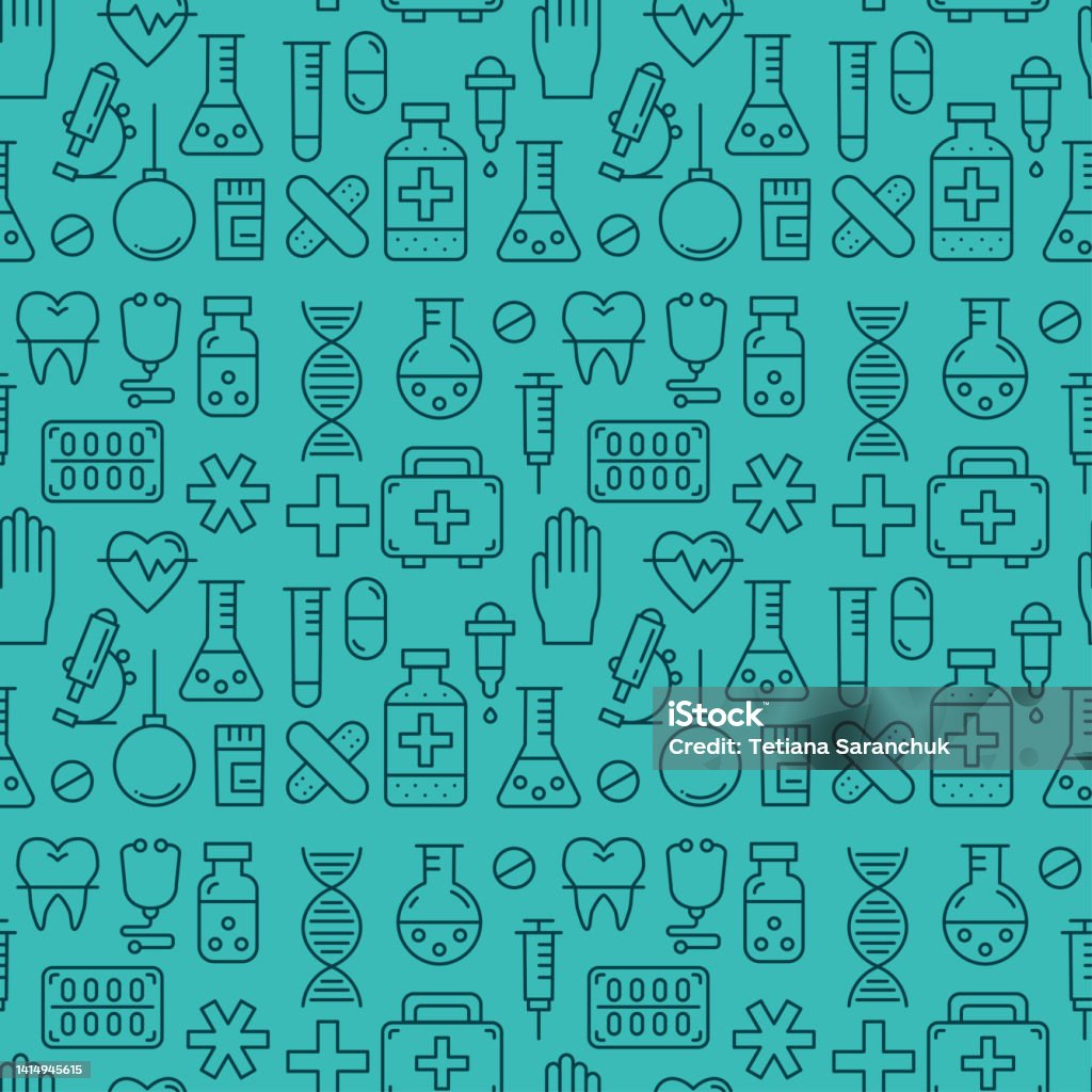 Medical Tools Pattern Medicine Vector Seamless Pattern With Medical Equipment Elements Stock ...