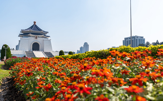 The main gate of National Chiang Kai-shek (CKS) Memorial Hall, the landmark for tourist attraction in Taiwan.