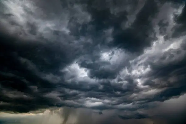 Photo of dark storm clouds with background,Dark clouds before a thunder-storm.