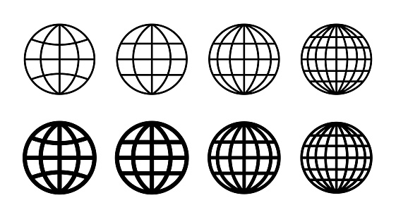 Internet icon, earth, network, editable vector illustration
