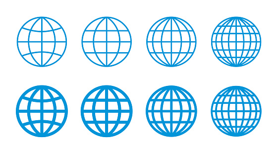 Internet icon, earth, network, editable vector illustration