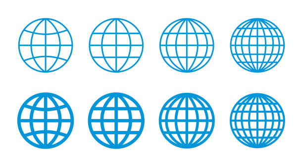 Internet icon, earth, network, editable vector illustration Internet icon, earth, network, editable vector illustration blue clipart stock illustrations