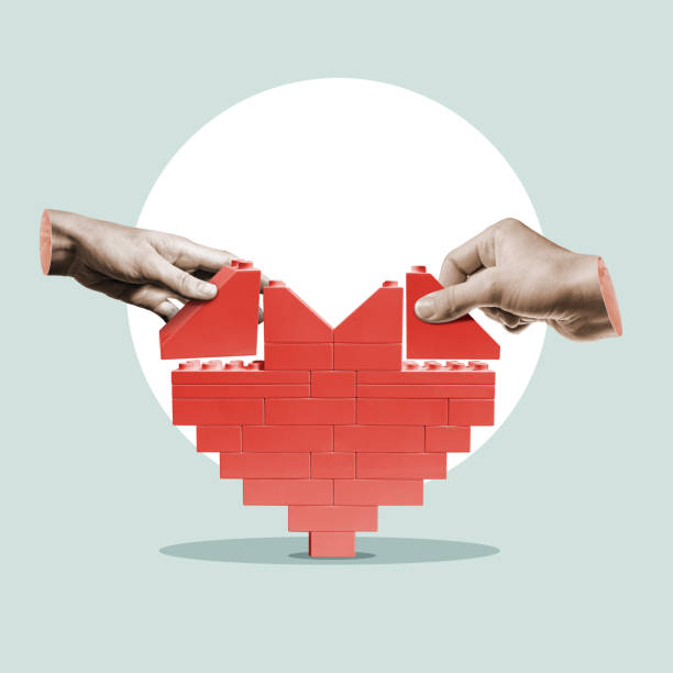 istock Concept of build relationship. Art collage. 1414949613