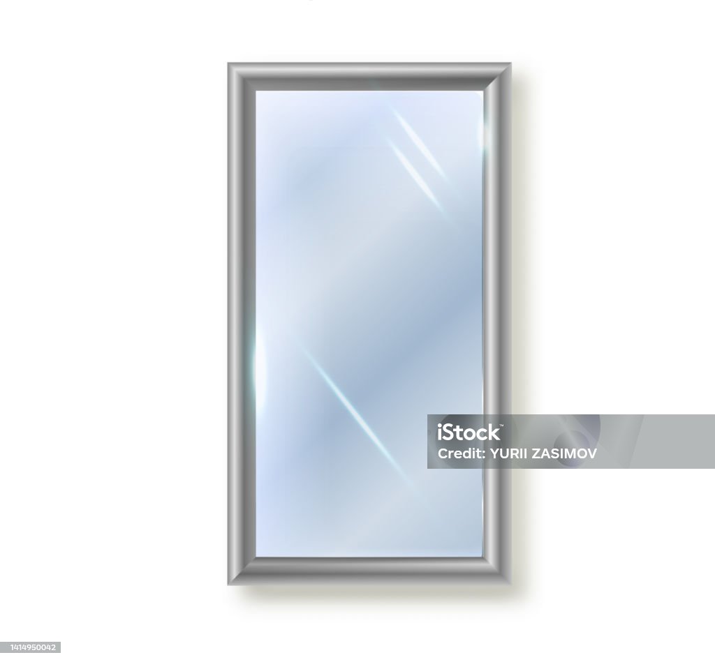 Mirror Is Rectangular Insulated Realistic Rectangular Mirror Frame ...