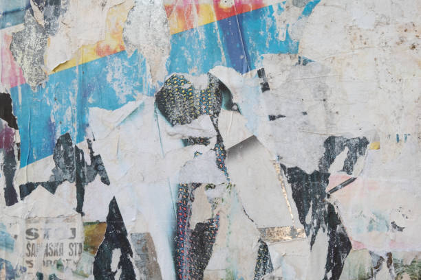 istock Torn and messy street poster collage background 1414952121
