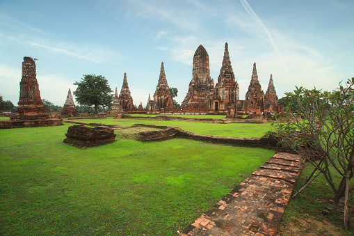 Wat Chai Wattanaram along the Chao Phraya River in Ayutthaya, Thailand
