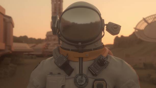 istock Astronaut on the planet Mars, making a detour around his base. Colonization concept. 3d illustration 1414955746