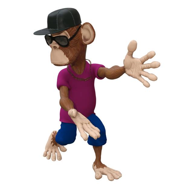 Cartoon Monkey 3d illustration isolated white background