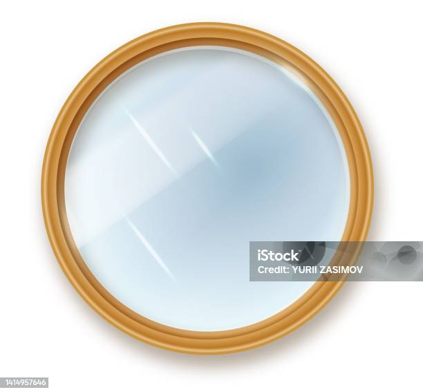 Mirror Roun Sample Mirror Round Isolated Realistic Round Mirror Frame White Mirrors ...