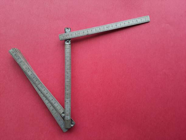 wooden folding metric scale. - folding ruler imagens e fotografias de stock