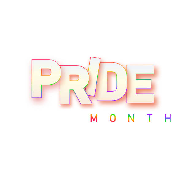 istock 2022 LGBTQ Pride Month. Pride text label isolated on white background. Human rights or diversity concept. LGBT event banner design template. 1414967149