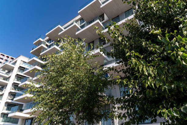istock Low angle view of a modern apartment building 1414969389