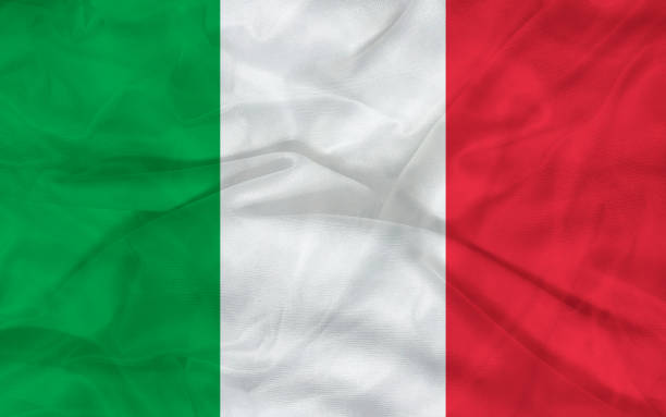 istock Italian flag blowing in the wind. illustration. 1414973768