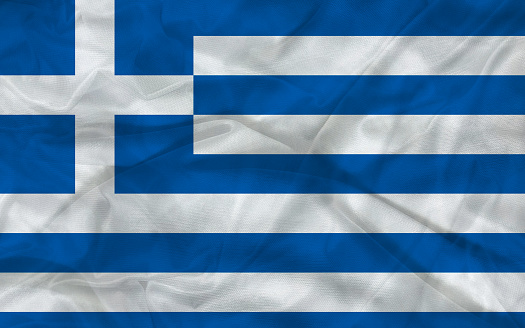 The blue and white national flag of Greece. High quality illustration.