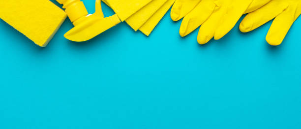 istock flat lay image of yellow cleaning products with copy space 1414974510