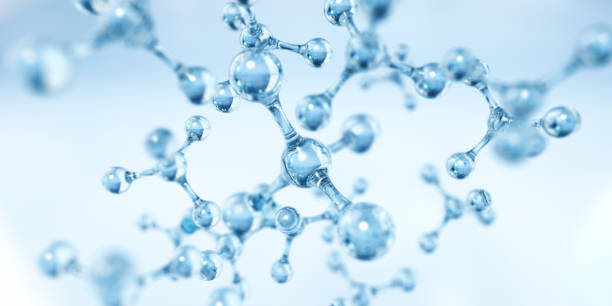 分子構造。ブルーワイド - ヒアルロン酸 ストックフォトと画像