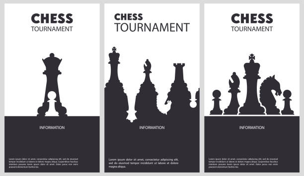 Vector illustration about chess tournament. Flyer design for chess tournament, match, game Vector illustration about chess tournament. Flyer design for chess tournament, match, game chess rook stock illustrations