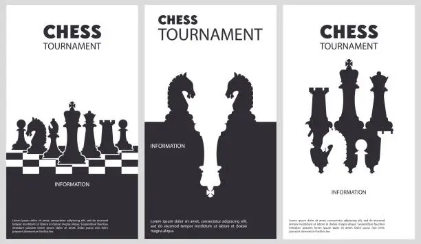 Vector illustration of Vector illustration about chess tournament. Flyer design for chess tournament, match, game