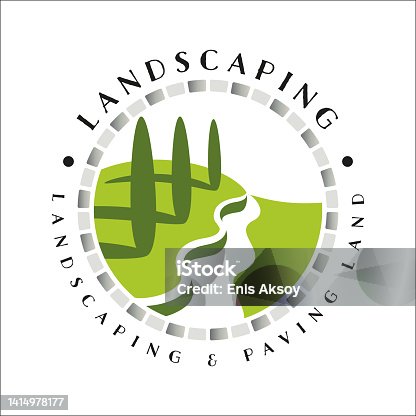 istock Landscaping and paving land symbol 1414978177