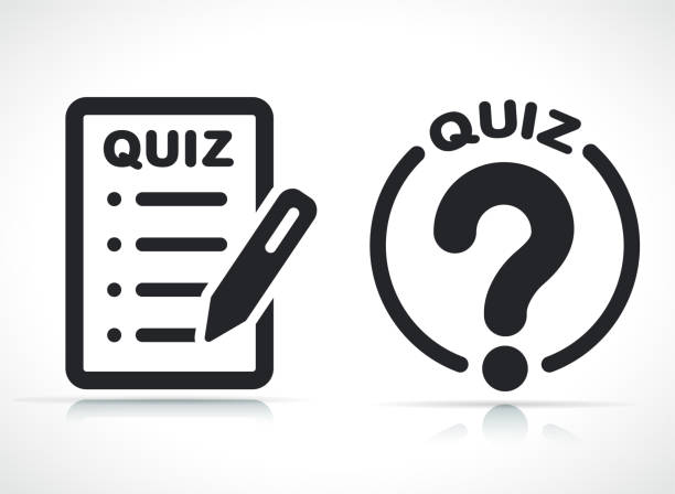 quiz icon black and white vector art illustration