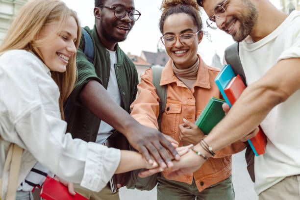 istock Successful teamwork of University students 1414981190