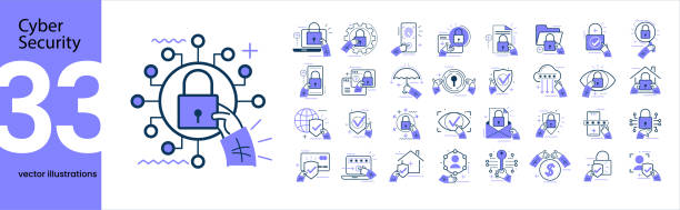 ilustrações, clipart, desenhos animados e ícones de conjunto de ilustração do conceito de segurança - security code illustrations