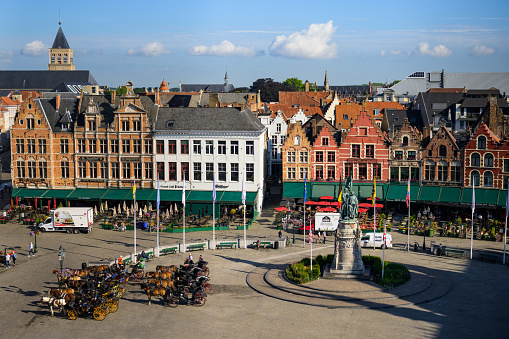 Brugge, Belgium - July 4, 2022: Grote Market of Bruges
