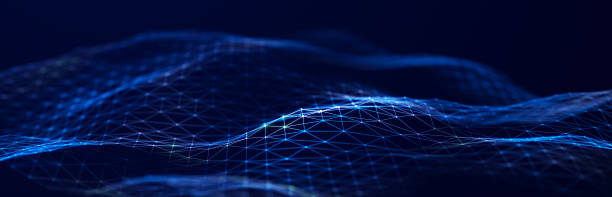 istock Beautiful illustration with connected dots and lines. Digital network background. Background for presentations. 3D 1414983812