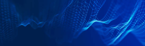 istock Beautiful illustration with connected dots and lines. Digital network background. Technology. 3D 1414983867