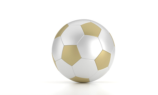 White Soccer Ball isolated on White Background. Sports concept.