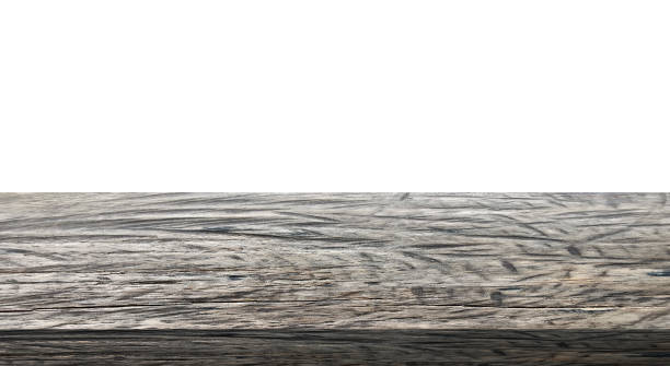 istock Wooden table top on white background 1414986119