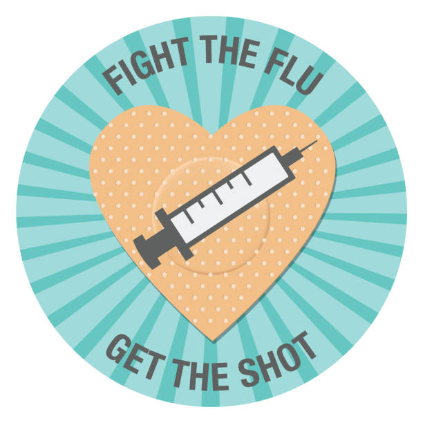투명한 배경에 가을 독감 예방 접종 아이콘 - injecting cold and flu flu virus vaccination stock illustrations