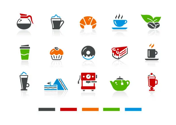 Vector illustration of Coffee Shop Icons - Color Series