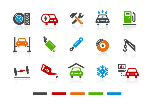 Vector illustration of Car Services Icons - Color Series