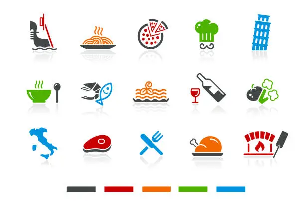 Vector illustration of Italian Culture and Food - Color Series