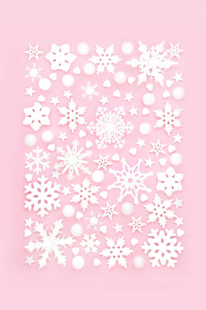 istock Christmas Snowflake Star and Heart Decorations Festive Background 1414995429