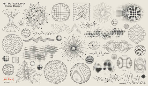 추상적 기술 요소 - science stock illustrations